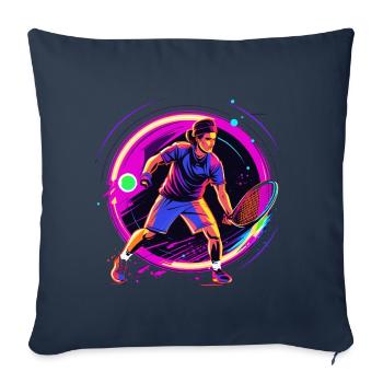 Tennis - Housse de coussin décorative 45 x 45 cm - bleu marine - Devant