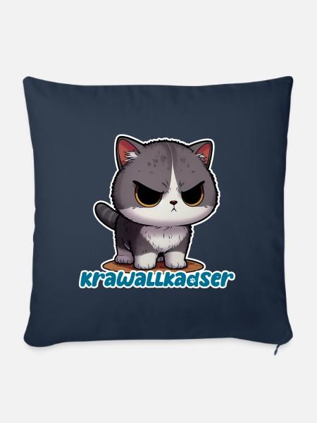 Krawallkadser! Harmlos, witzig, mit Lächelgaratie - Sofakissenbezug 45 x 45 cm - Navy