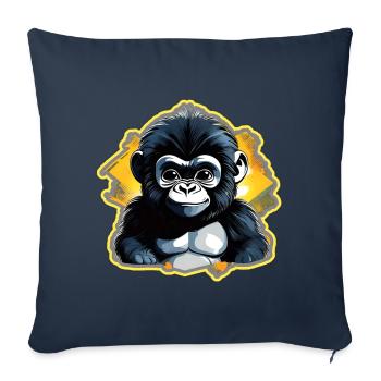 Cute Baby Gorilla - Sofa pillowcase 17,3'' x 17,3'' (45 x 45 cm) - navy - Front