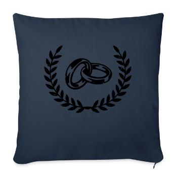 wedding rings - Sofa pillowcase 17,3'' x 17,3'' (45 x 45 cm) - navy - Front