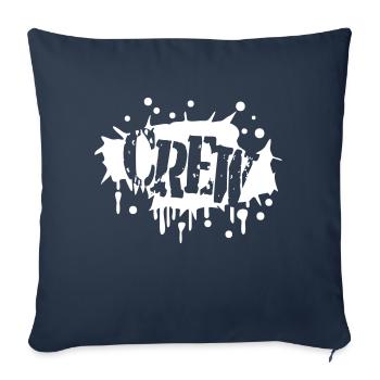 Crew Graffiti Spray Stamp Drop Équipe Amis - Housse de coussin décorative 45 x 45 cm - bleu marine - Devant