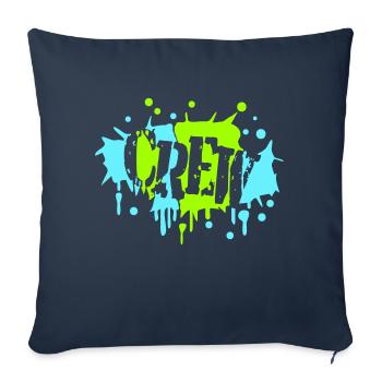 Crew Graffiti Spray Stamp laisse tomber des éclaboussures de peinture - Housse de coussin décorative 45 x 45 cm - bleu marine - Devant