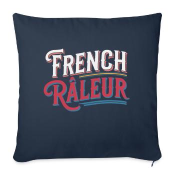 French râleur - Housse de coussin décorative 45 x 45 cm - bleu marine - Devant