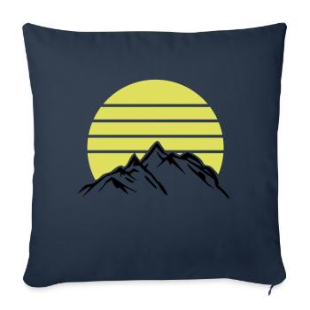 Montagnes Montagnes Montagnes 1 - Housse de coussin décorative 45 x 45 cm - bleu marine - Devant