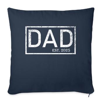 Papa est.2025 - Housse de coussin décorative 45 x 45 cm - bleu marine - Devant
