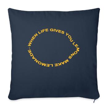 when life gives you lemons make lemonade - Housse de coussin décorative 45 x 45 cm - bleu marine - Devant