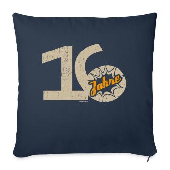 16 Geburtstag - Sofakissenbezug 45 x 45 cm - Navy - Vorne