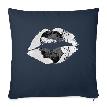 Kiss (Corse / Corsica) - Housse de coussin décorative 45 x 45 cm - bleu marine - Devant