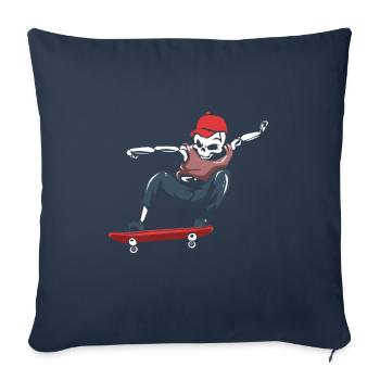 Cadeau de patin à roulettes - Housse de coussin décorative 45 x 45 cm - bleu marine - Devant
