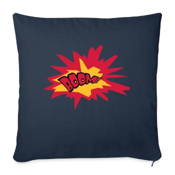 boom text fire flame hot tnt dynamite explode - Sofa pillowcase 17,3'' x 17,3'' (45 x 45 cm) - navy - Front