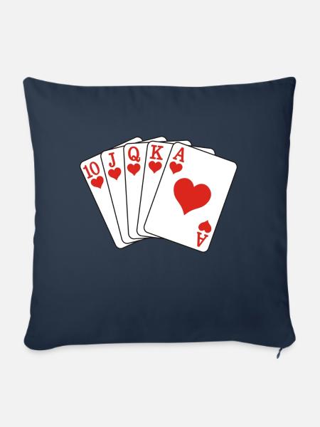 Poker Royal Flush - Sofakissenbezug 45 x 45 cm - Navy