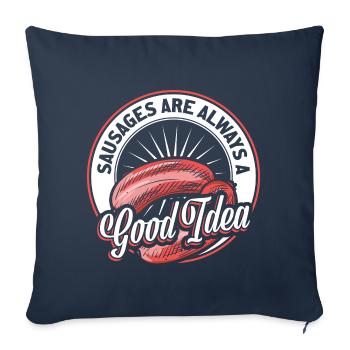 Saucisse - Housse de coussin décorative 45 x 45 cm - bleu marine - Devant