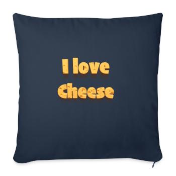 I love cheese - Sofa pillowcase 17,3'' x 17,3'' (45 x 45 cm) - navy - Front