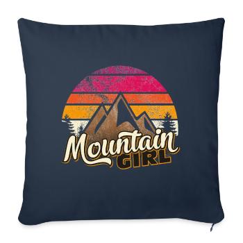 Mountain Girl Mountains Women's Retro Partner Shirt Fun - Sofa pillowcase 17,3'' x 17,3'' (45 x 45 cm) - navy - Front