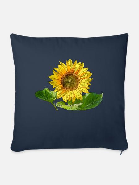 Sonnenblume - Sofakissenbezug 45 x 45 cm - Navy