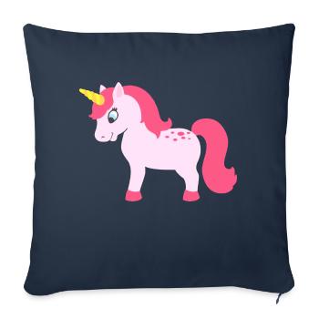Licorne - licorne - Housse de coussin décorative 45 x 45 cm - bleu marine - Devant