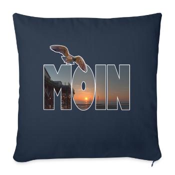 Moin (motif: Saint Peter Ording) - Housse de coussin décorative 45 x 45 cm - bleu marine - Devant