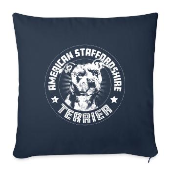 American Staffordshire Terrier - Housse de coussin décorative 45 x 45 cm - bleu marine - Devant