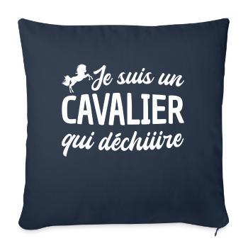je suis un cavalier qui déchire - Housse de coussin décorative 45 x 45 cm - bleu marine - Devant