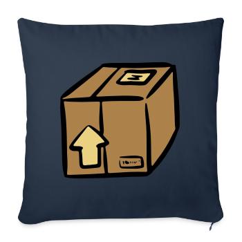 Service de colis package package paquet Livraison de colis - Housse de coussin décorative 45 x 45 cm - bleu marine - Devant
