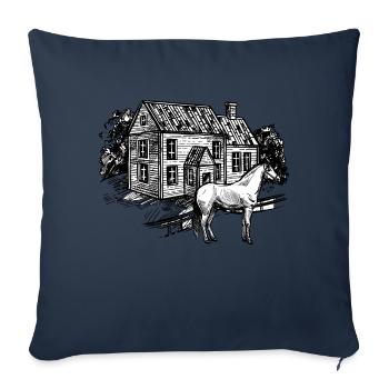 farm horse - Housse de coussin décorative 45 x 45 cm - bleu marine - Devant