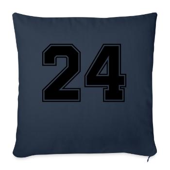 24 - Housse de coussin décorative 45 x 45 cm - bleu marine - Devant