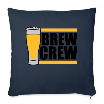 Beer Glass Brew Crew disant - Housse de coussin décorative 45 x 45 cm - bleu marine - Devant