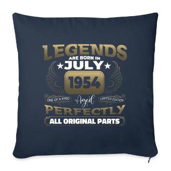 Légende Vintage 1954 juillet 70e cadeau d’anniversaire - Housse de coussin décorative 45 x 45 cm - bleu marine - Devant