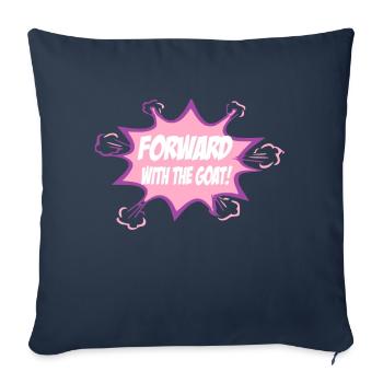 En avant avec la chèvre - Housse de coussin décorative 45 x 45 cm - bleu marine - Devant