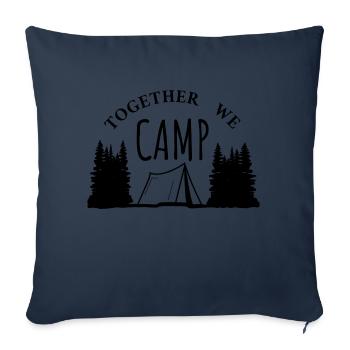 Together we camp - Camping Trees Forest Mountains - Sofa pillowcase 17,3'' x 17,3'' (45 x 45 cm) - navy - Front