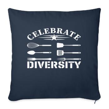 Célébrez la diversité - Housse de coussin décorative 45 x 45 cm - bleu marine - Devant