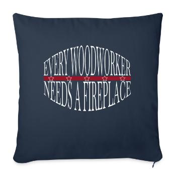 l’ébéniste menuisier a vu un cadeau d’anniversaire - Housse de coussin décorative 45 x 45 cm - bleu marine - Devant