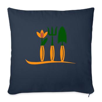J’adore le jardin! - Housse de coussin décorative 45 x 45 cm - bleu marine - Devant