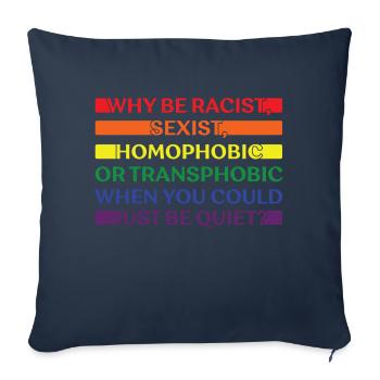 LGBTQ Nonbinary Coloré Rainbow Flag LGBTQ + Pride - Housse de coussin décorative 45 x 45 cm - bleu marine - Devant