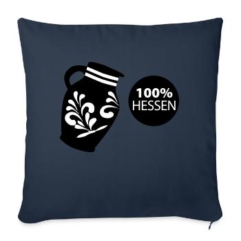 Bembel 100% HESSEN #FFM #BembelDesign #069 - Housse de coussin décorative 45 x 45 cm - bleu marine - Devant