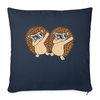 Amis Équipe dabbing Hedgehog - Housse de coussin décorative 45 x 45 cm - bleu marine - Devant