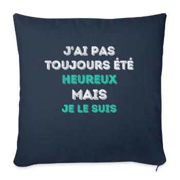 Heureux, je le suis - Special Edition - Housse de coussin décorative 45 x 45 cm - bleu marine - Devant