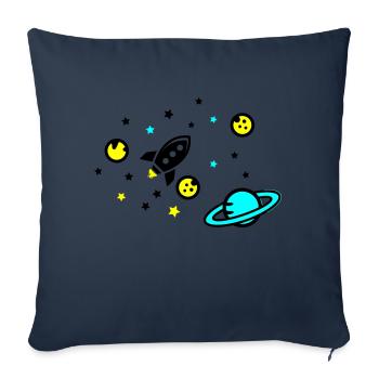 Univers - Housse de coussin décorative 45 x 45 cm - bleu marine - Devant