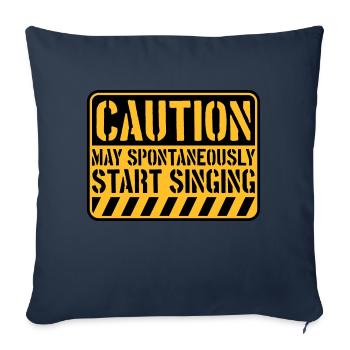 peut spontanément commencer à chanter - Housse de coussin décorative 45 x 45 cm - bleu marine - Devant