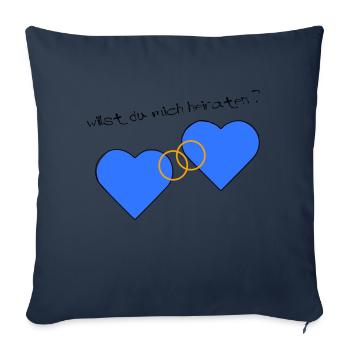 Heiratsantrag blau blau - Sofakissenbezug 45 x 45 cm - Navy - Vorne