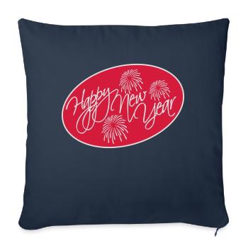 Citation Bonne année - Housse de coussin décorative 45 x 45 cm - bleu marine - Devant