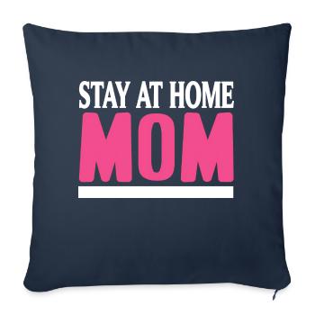 Restez à la maison MOM Retro Travail MOM T-Shirt - Housse de coussin décorative 45 x 45 cm - bleu marine - Devant
