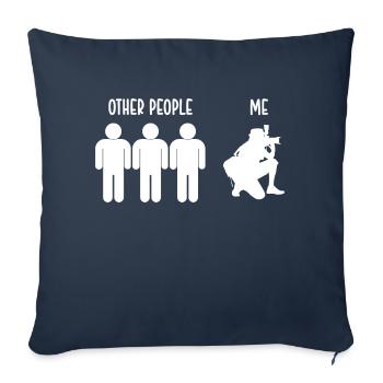 Photographe drôle Cadeau Photographie - Housse de coussin décorative 45 x 45 cm - bleu marine - Devant