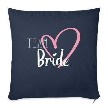 Épouse de l’équipe - Housse de coussin décorative 45 x 45 cm - bleu marine - Devant