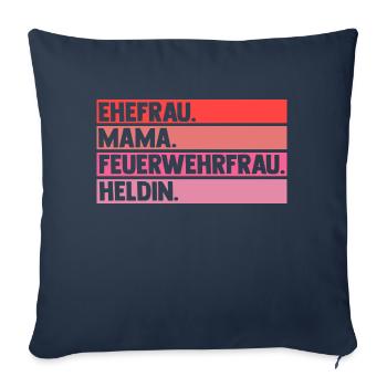 Feuerwehr Mama Mutter Feuerwehrfrau - Sofakissenbezug 45 x 45 cm - Navy - Vorne