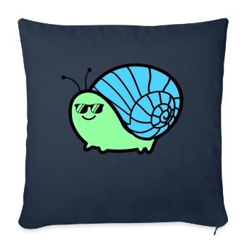 Escargot Cool - Housse de coussin décorative 45 x 45 cm - bleu marine - Devant