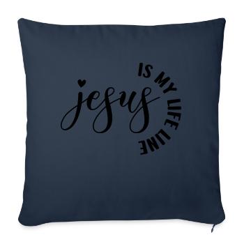 Jesus Is My Life Line - Sofakissenbezug 45 x 45 cm - Navy - Vorne