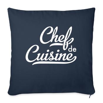 Chef de Cuisine - Housse de coussin décorative 45 x 45 cm - bleu marine - Devant