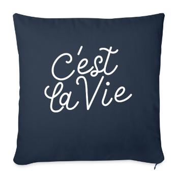 C'est la vie - Housse de coussin décorative 45 x 45 cm - bleu marine - Devant