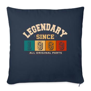 Legendary since 1969 vintage rétro anniversaire - Housse de coussin décorative 45 x 45 cm - bleu marine - Devant